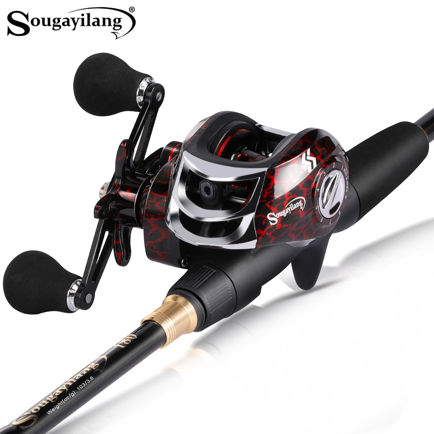 Spincast Reel - Sougayilang 1.8-2.4m Zestaw wędkarski do rzucania,