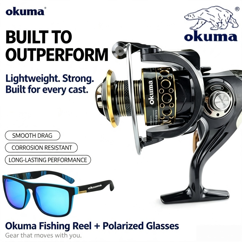 Trolling Reel - OKUMA-Kołowrotek spinningowy, metalowy ultralekki kołowrotek wędkarski,